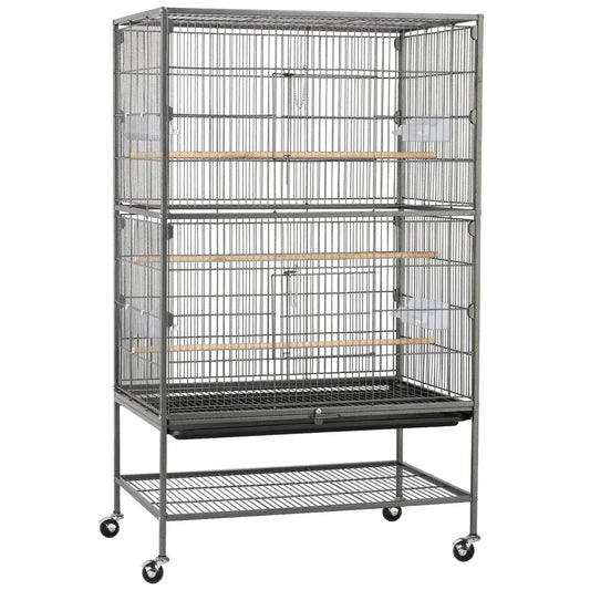 Metal 52-Inch Large Rolling Bird Cage
