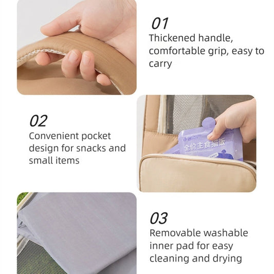 Product features with text on a white background