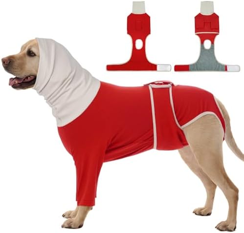 FUAMEY Dog Onesie for Surgery, Surgical Suit for Dogs Female Spay, Cone of Shame Alternative for Dogs, Turtle Neck Body Suit, No Lick Neutering Recovery for Male Doggie, Bull Terrier (Green, L)