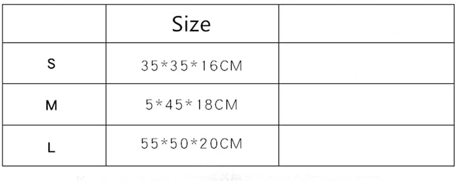 Table displaying size chart with dimensions in centimeters