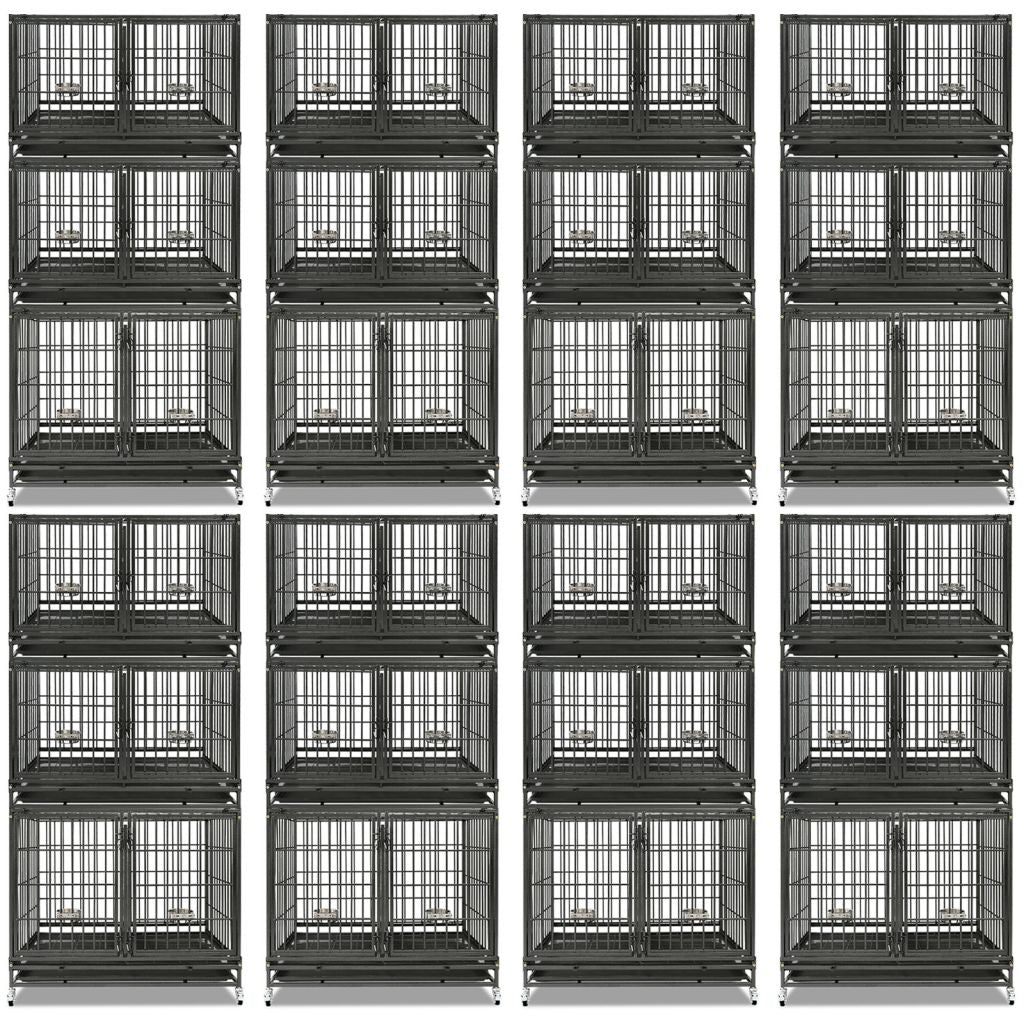 Twenty four stackable crates