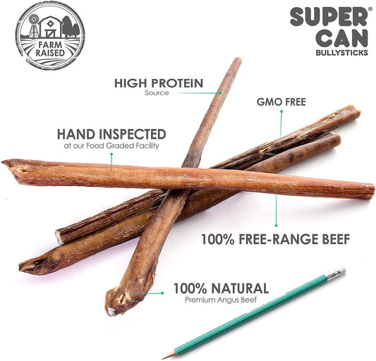 Bully sticks with text highlighting features on a white background