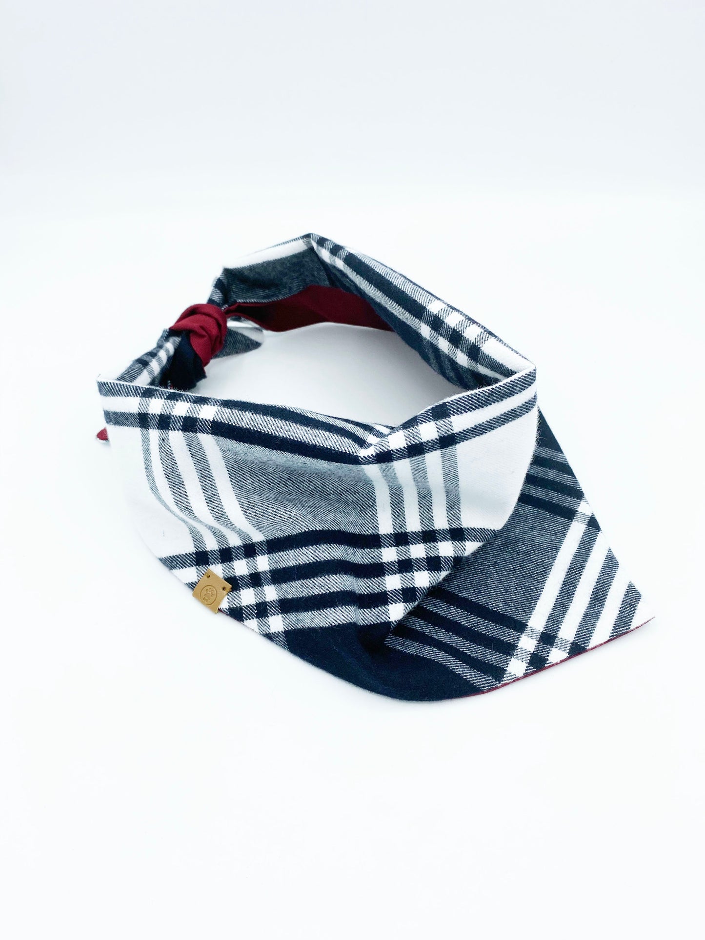 Plaid dog bandana on a white background