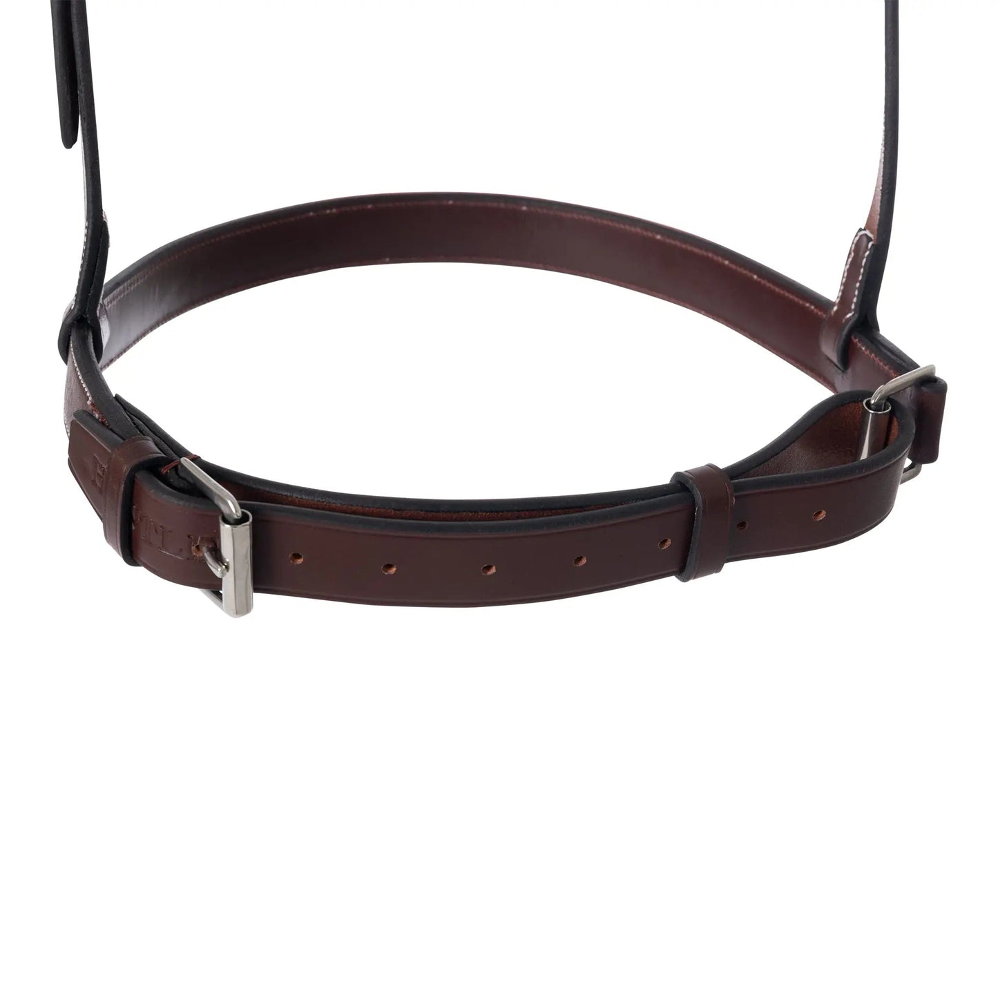 Brown leather bridle on a white background