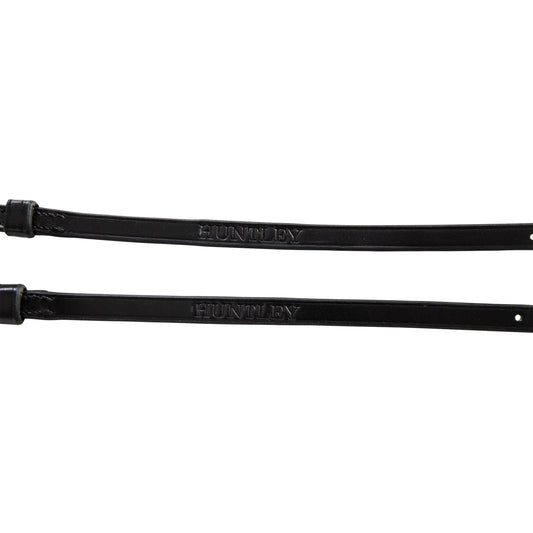 Two black leather straps with 'HUNTER' branding on a white background