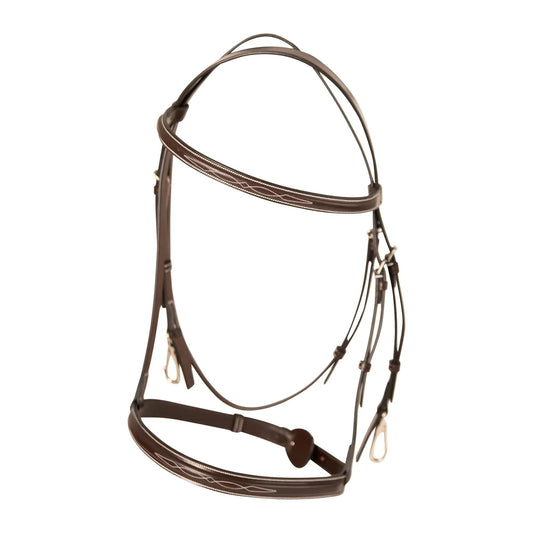 Brown horse bridle on a white background