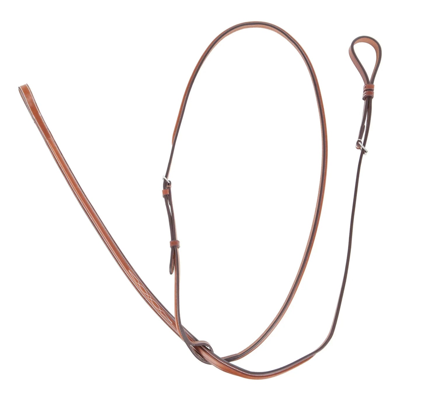 Brown leather rein on a white background