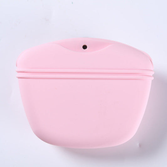 Pink silicone case on a light gray background