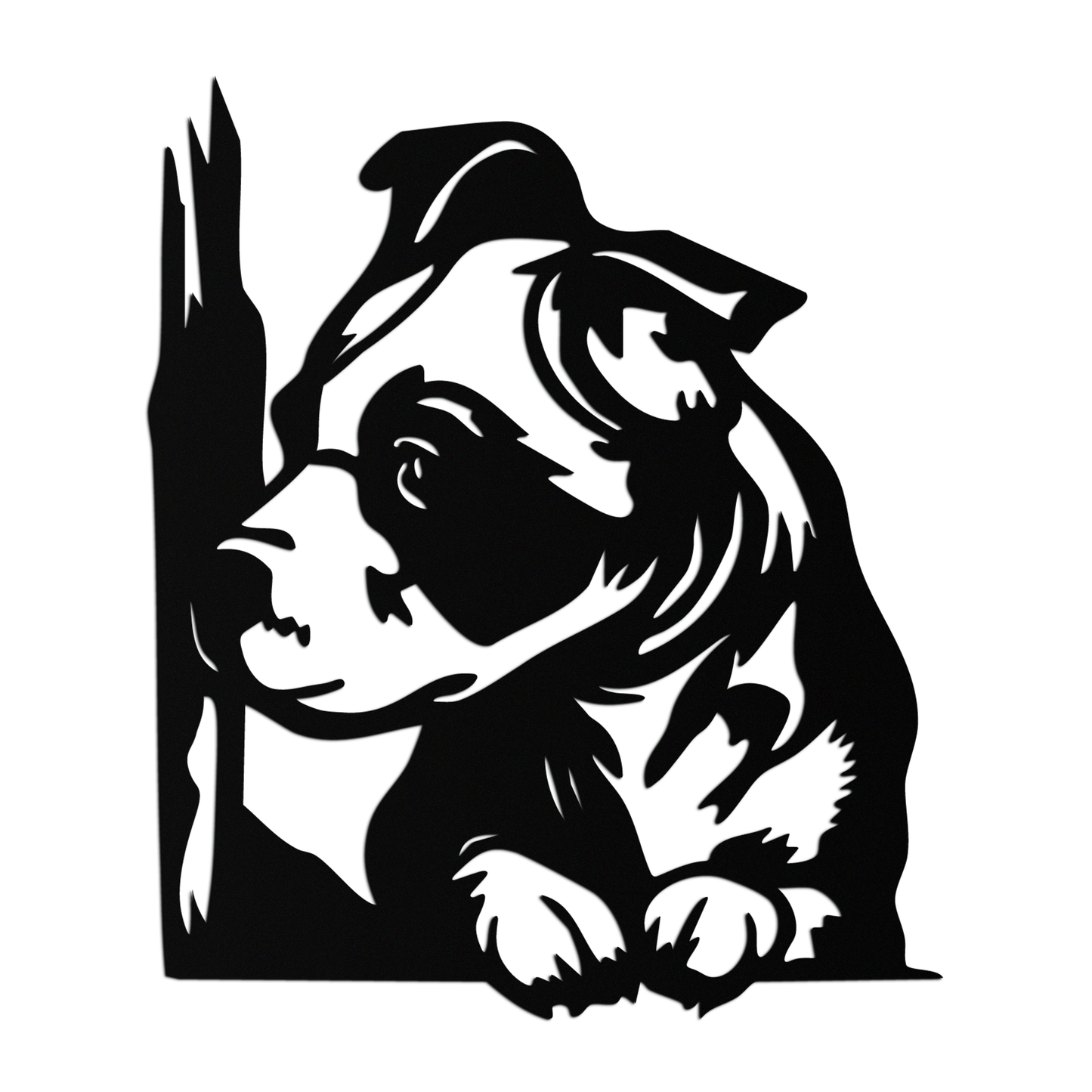 Cute Puppy Peeking Silhouette Metal Wall Art – Adorable Dog Decor for Pet Lovers- KAF685