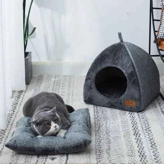 Warm and Cozy Cat Cave Bed for Privacy