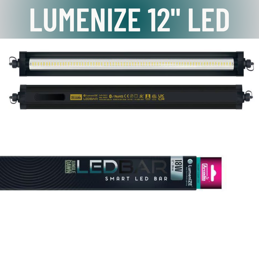 Two LED bars with 'Lumenize 12" LED' text above them on a white background.