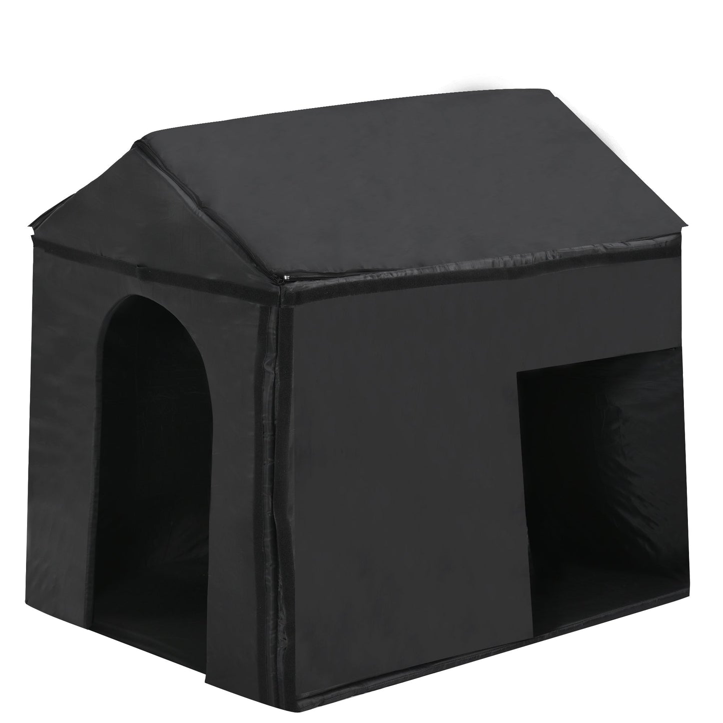 Black pet tent on a white background