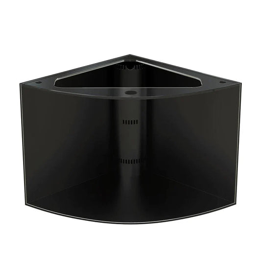 Black corner bracket on a white background
