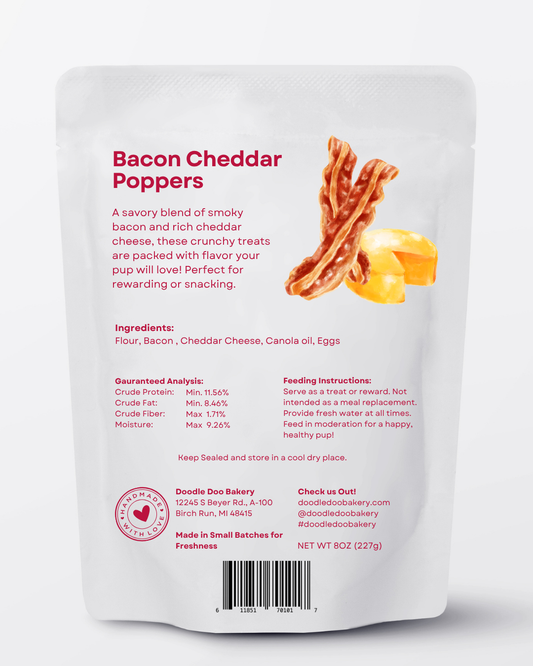 š„ Homemade Dog Treats - Bacon Cheddar Poppers Treat 1/2lb