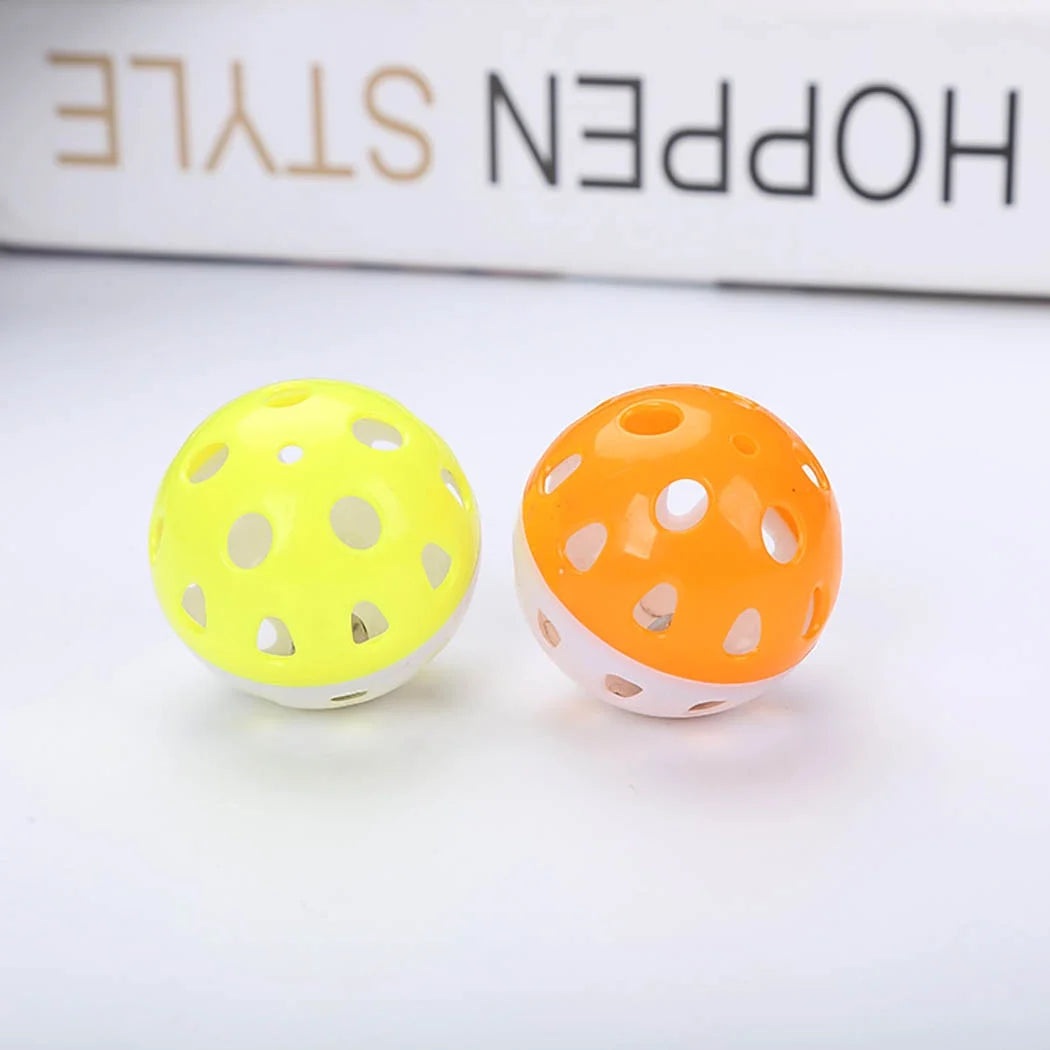 Two Perforated Balls, one Yellow and one Orange, on a white background with 'Hoppen Style' branding.