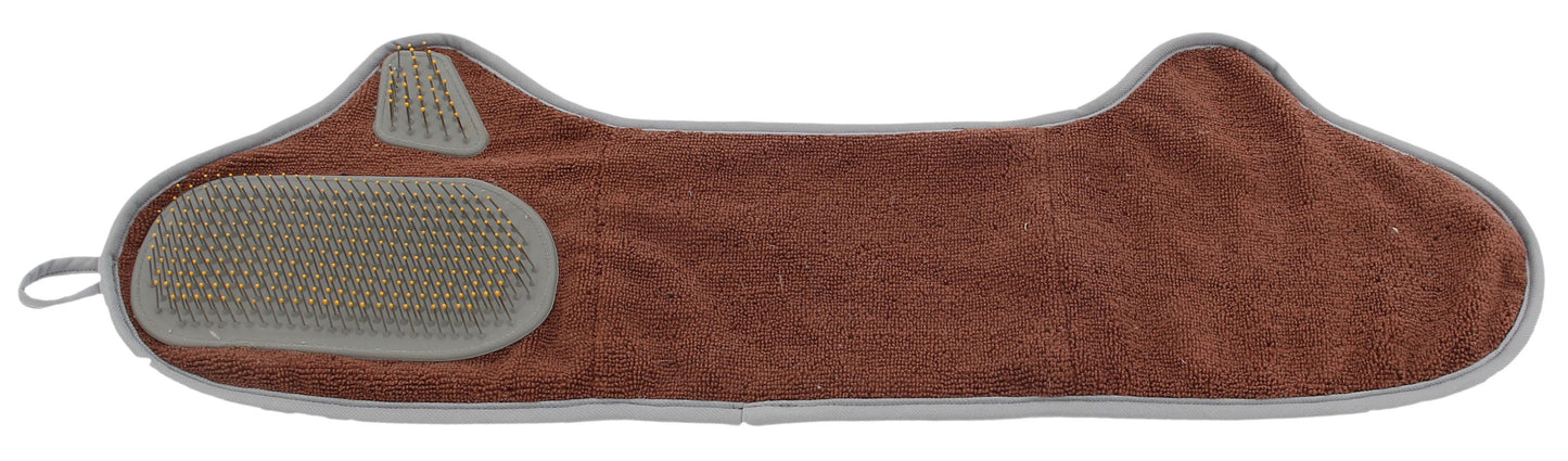 Brown massage pad with textured surface on a white background