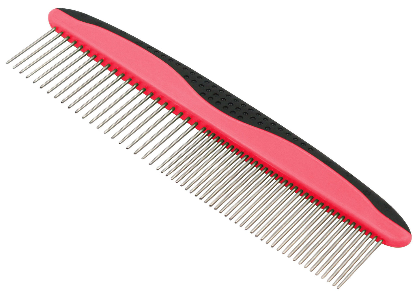 Red and black comb on a white background