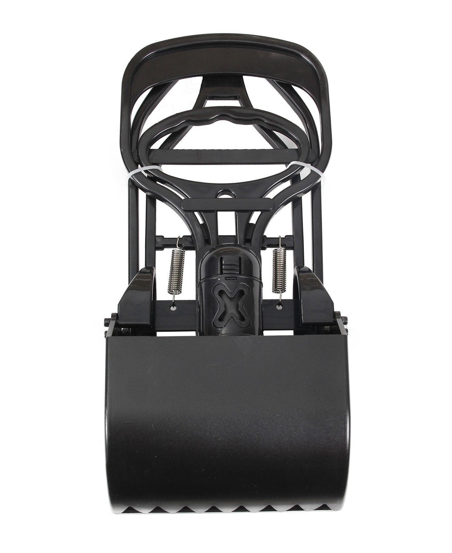 Black excavator bucket on a white background