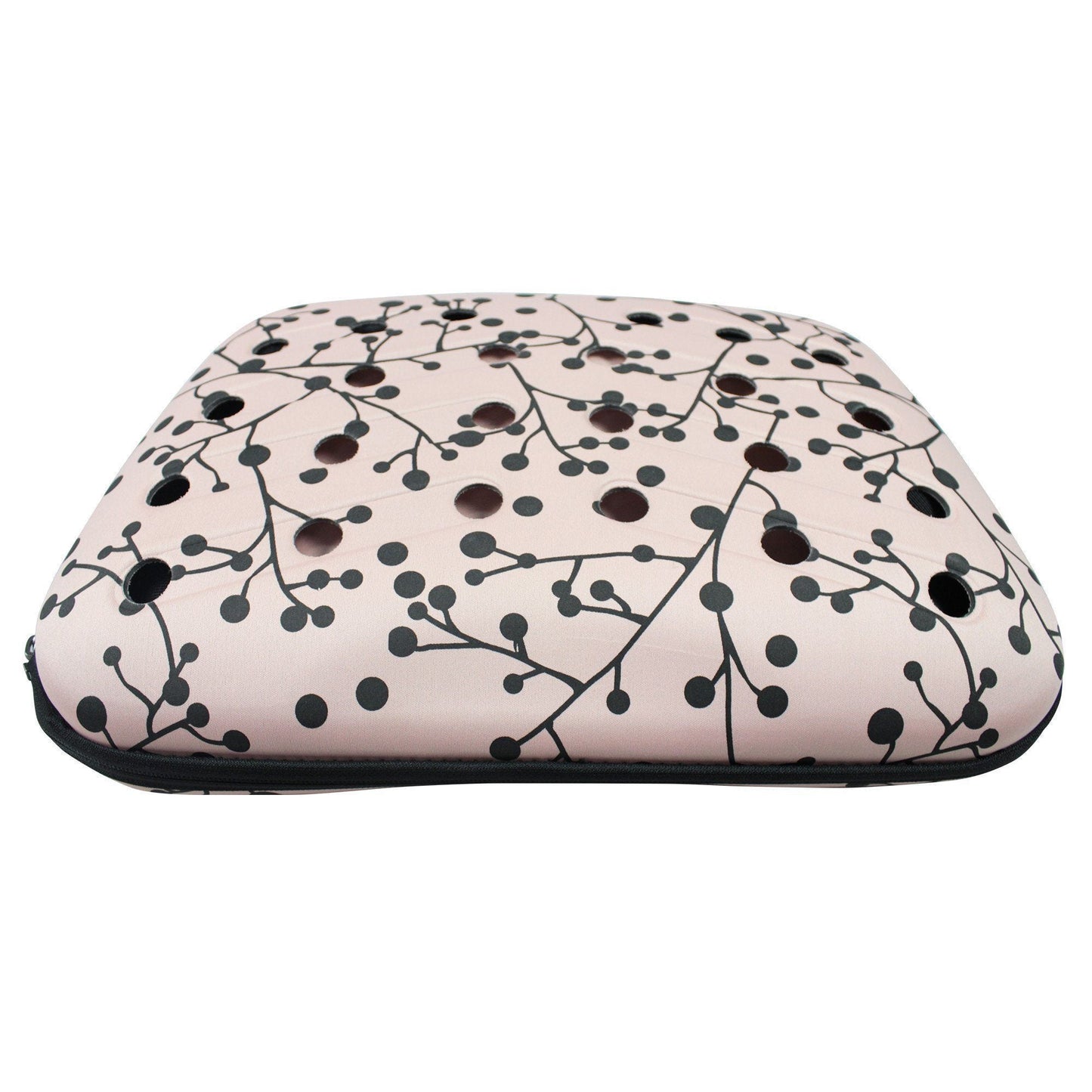 Rectangular cushion with floral pattern on a white background