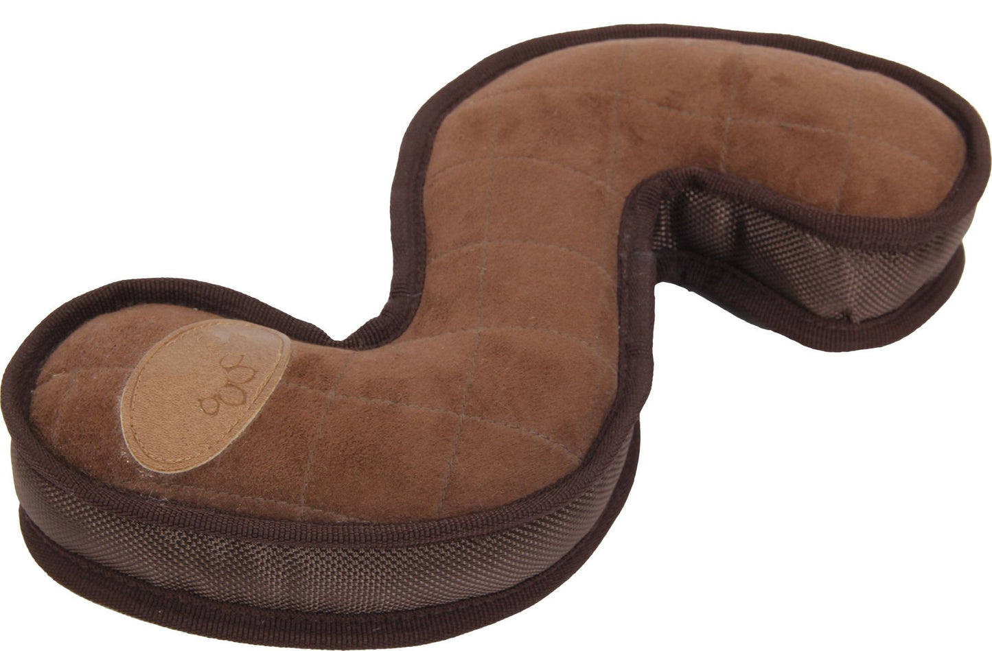 Brown U-shaped travel pillow on a white background