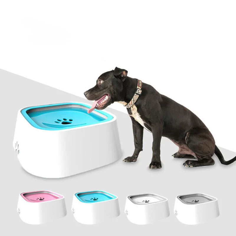 Dog drinking from a modern pet water fountain to achieve hydration on a white background.