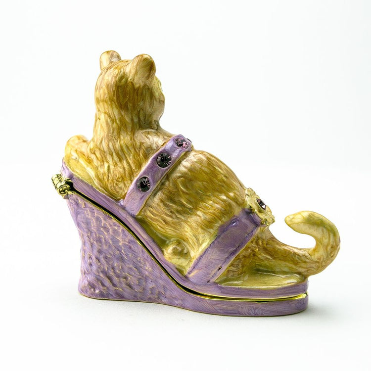 Figurine of a Cat Inside of a Shoe