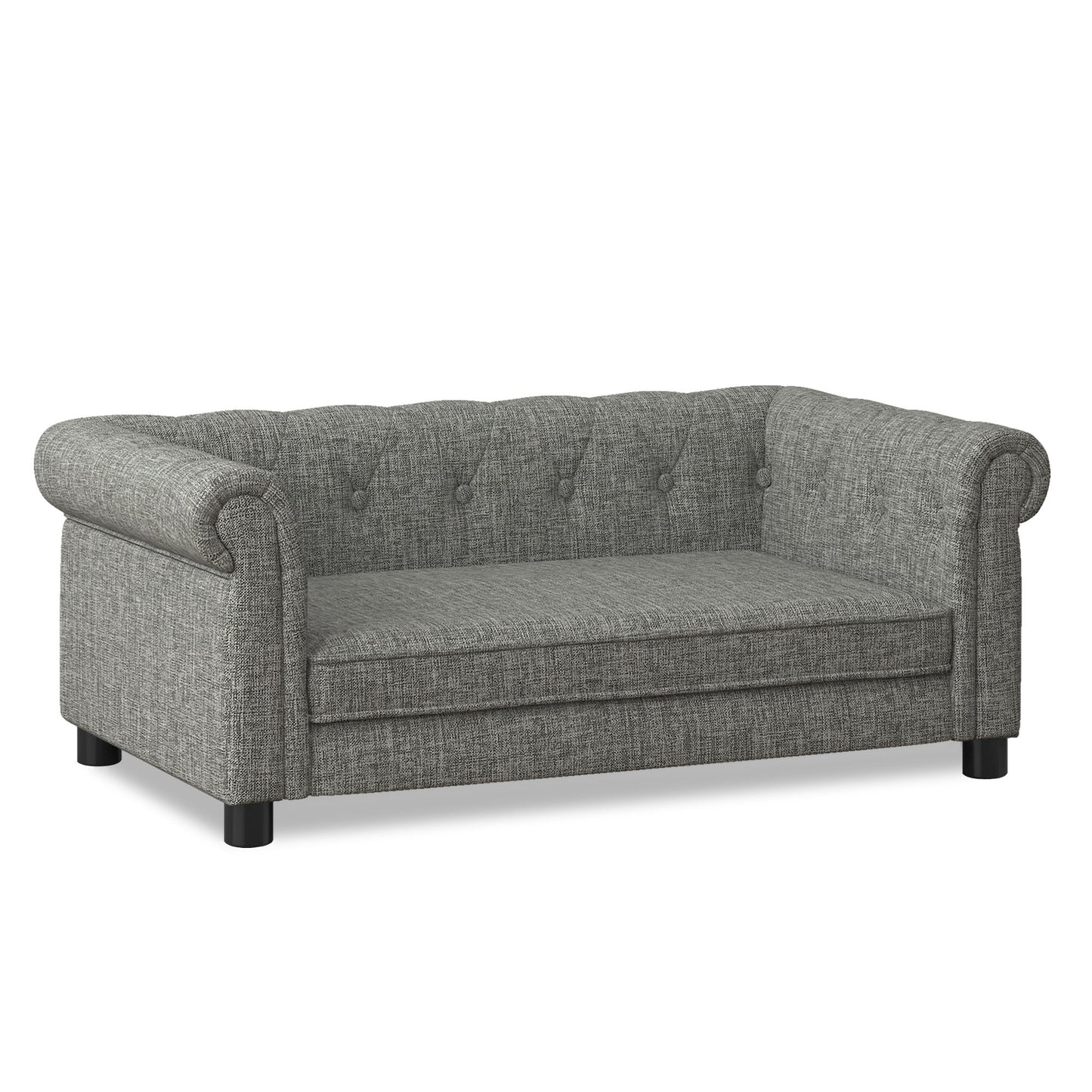Gray sofa on a white background