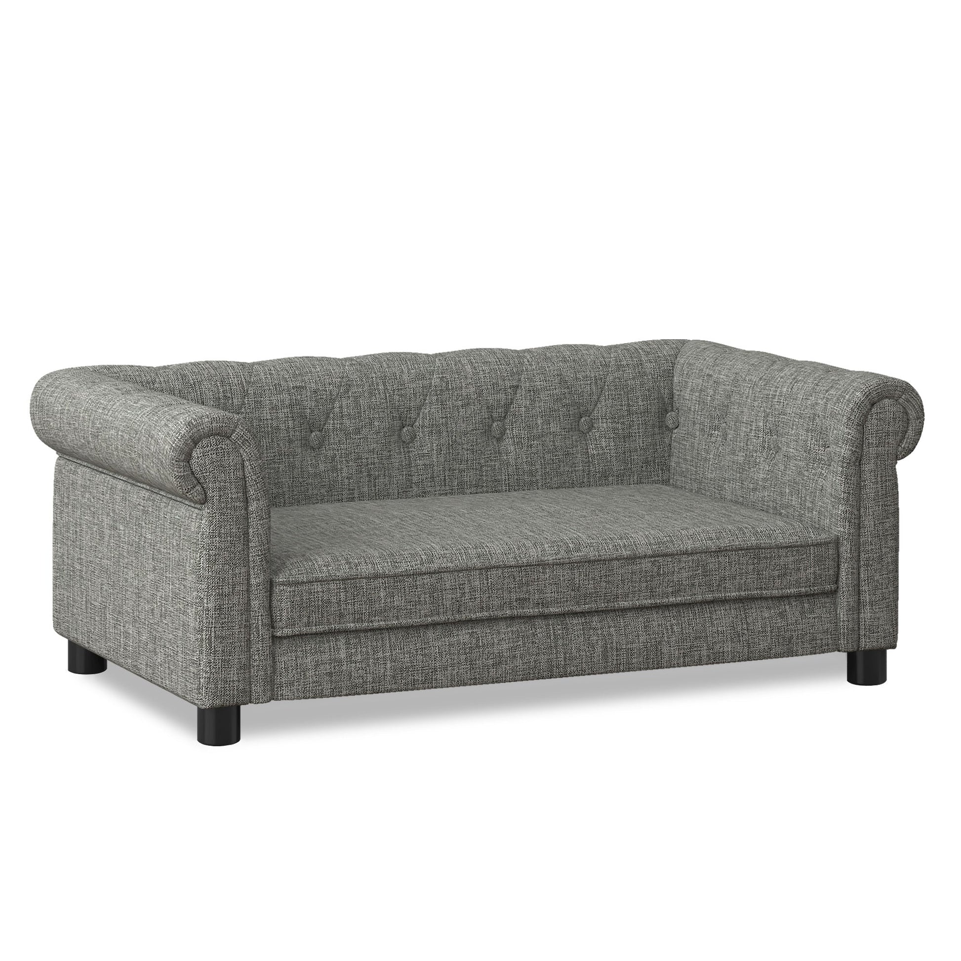 Gray sofa on a white background