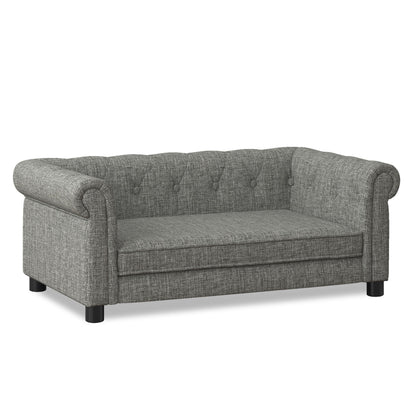 Gray sofa on a white background