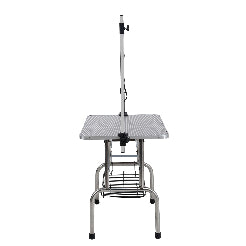 Grooming table with adjustable height on a white background