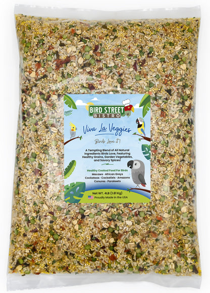 Bird seed mix package with a label on a white background