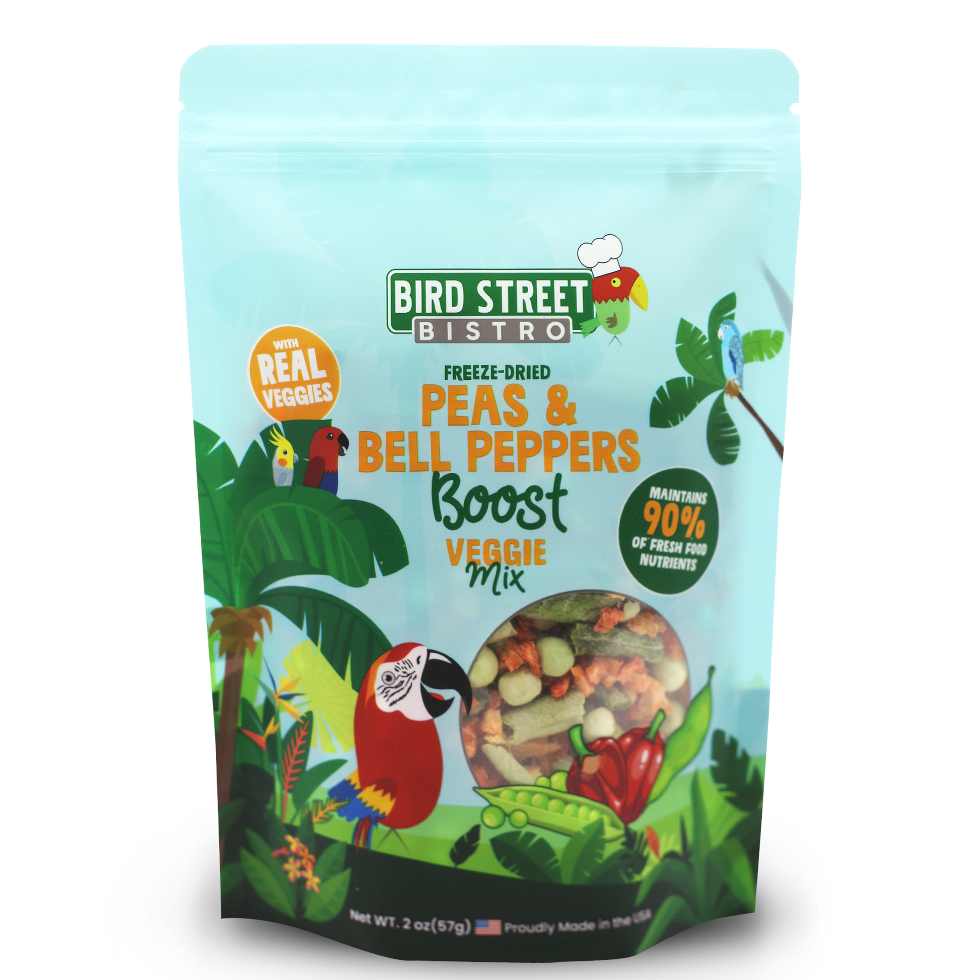 Bird Street Bistro veggie mix package with colorful design on a white background