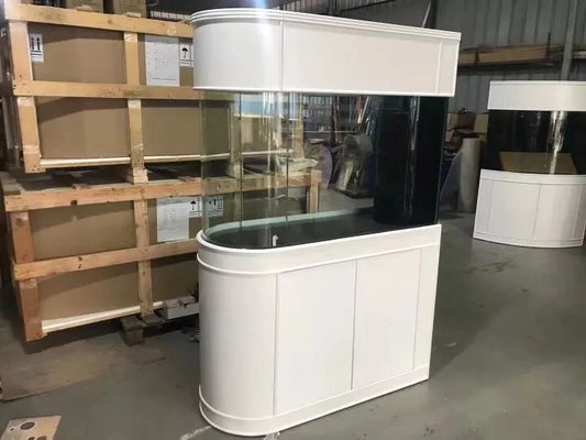 AQUA VIM 120-Gallon Reef-Ready Peninsula Aquarium Set | Rose Cherry Glass