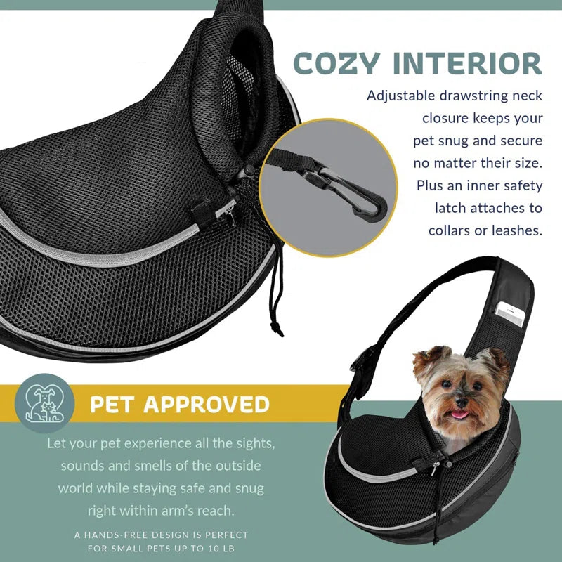 Expandable Sling Pet Carrier for Small Dogs & Cats