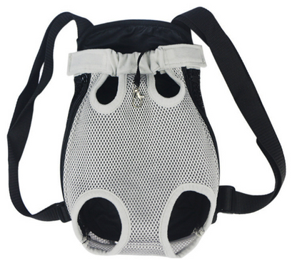 Pet carrier backpack with mesh design on a white background