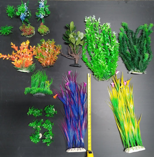 Premium Artificial Aquarium Plant Package for Fish Tank, THE MEG PLANT PACK