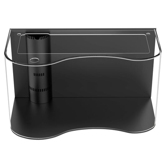 Black and transparent fish tank on a white background