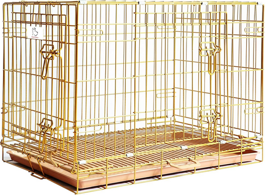 24-42" Collapsible Copper Gold Dog Crate GLD24-42