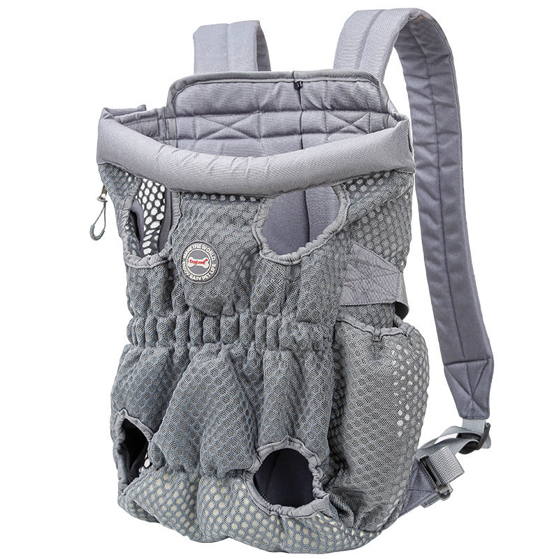 Gray baby carrier with quilted design on a white background