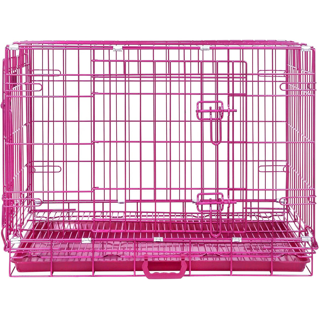 24-42" Collapsible Pink Dog Crate RED24-42