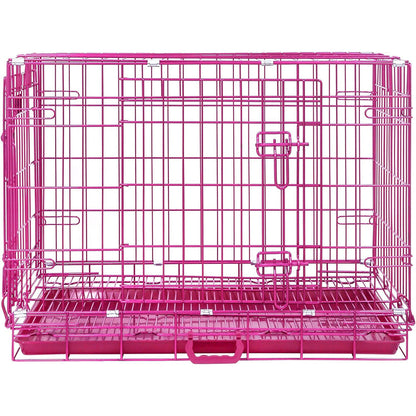 24-42" Collapsible Pink Dog Crate RED24-42