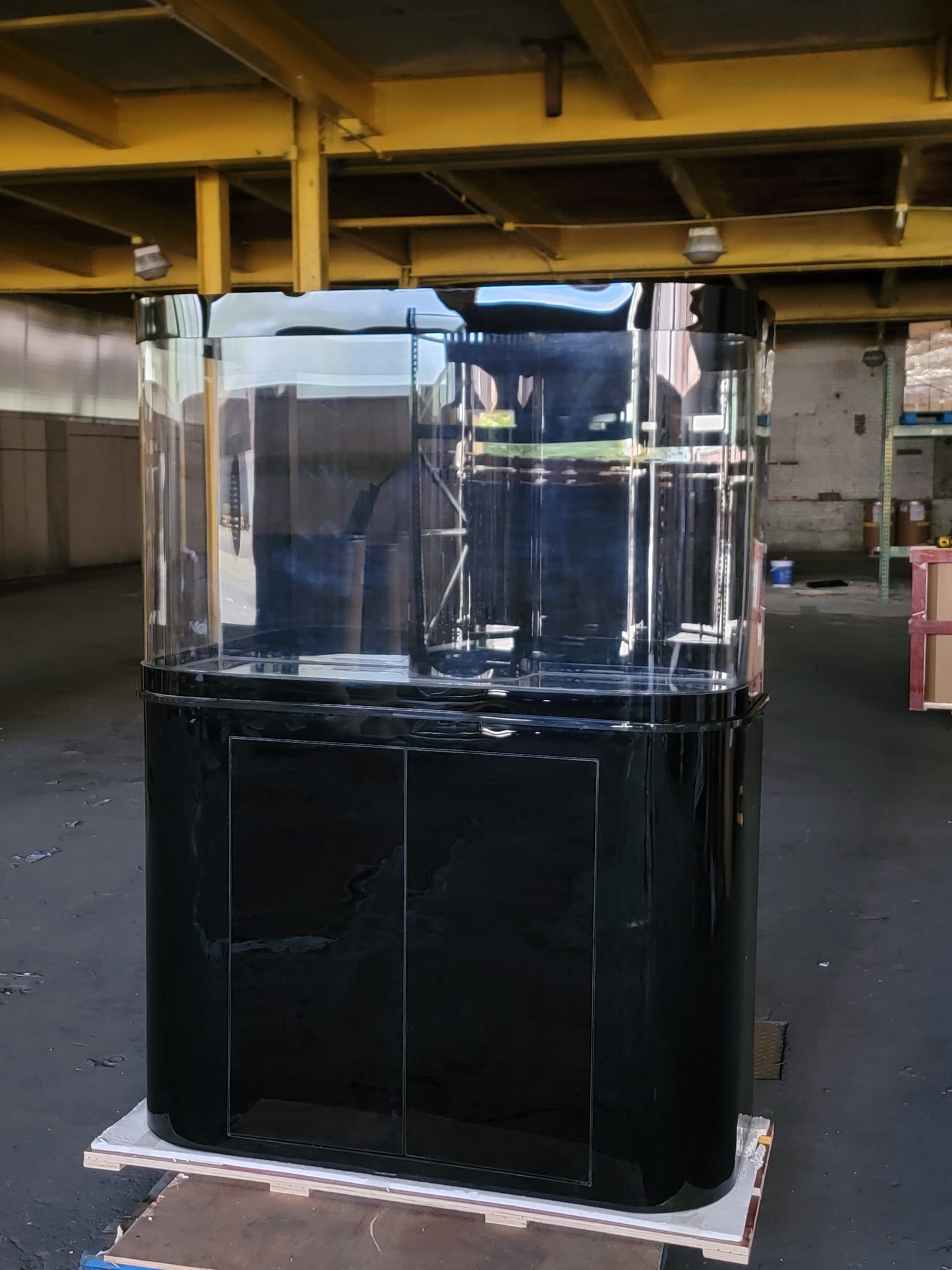 120g Curved Panoramic Flat Bowfront Glass Reef-Ready Aquarium in Gloss