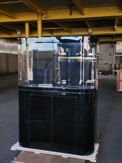 120g Curved Panoramic Flat Bowfront Glass Reef-Ready Aquarium in Gloss