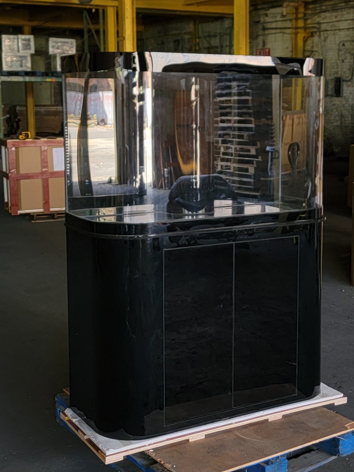 120g Curved Panoramic Flat Bowfront Glass Reef-Ready Aquarium in Gloss