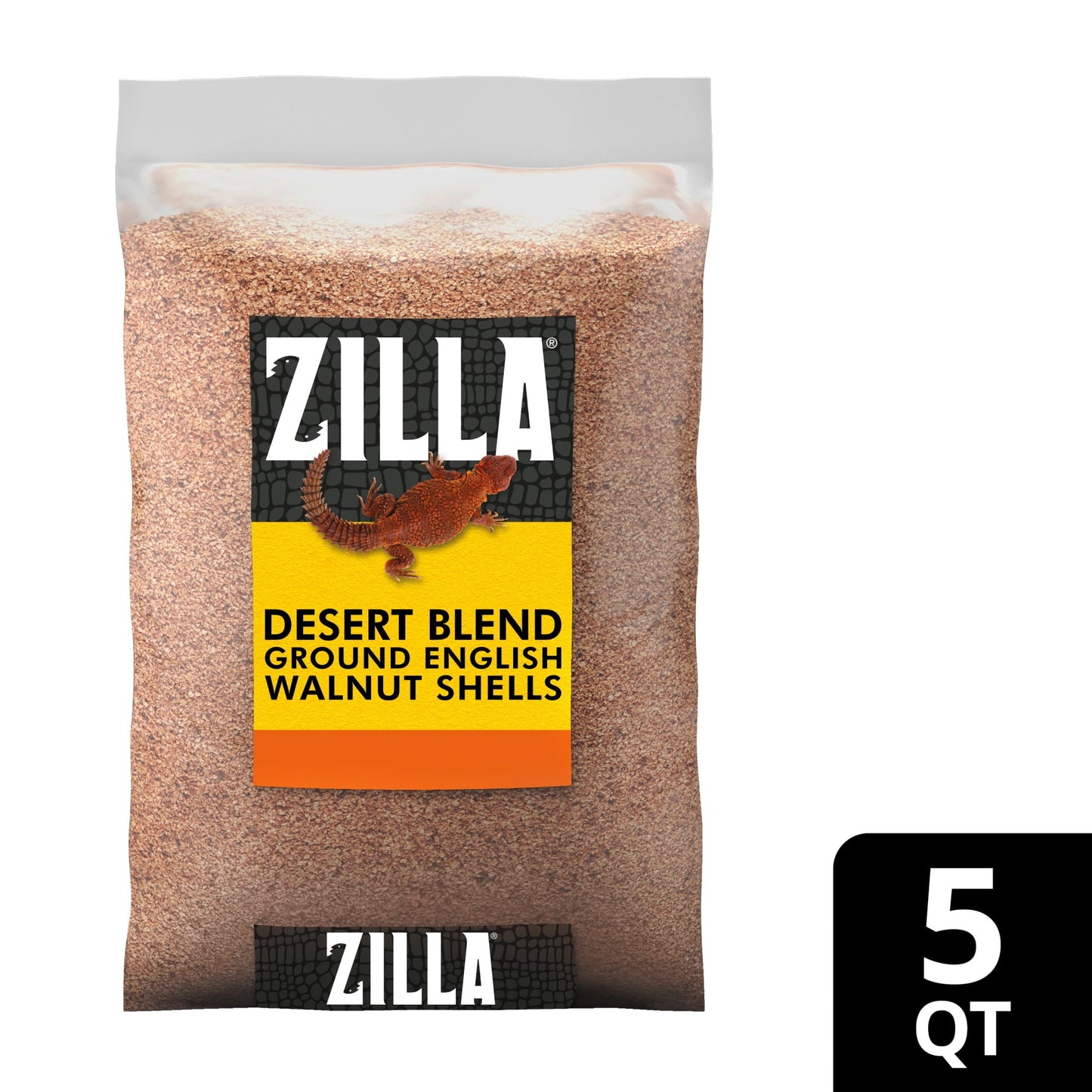 Zilla desert blend ground English walnut shells packaging on a white background