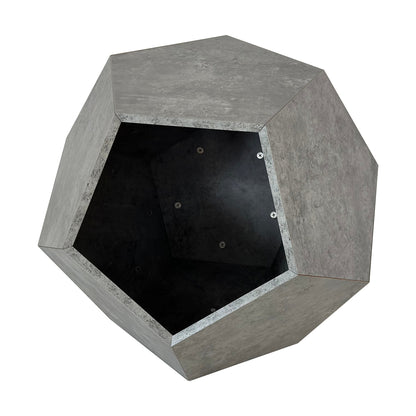 Geometric wall art piece with a concrete-like finish on a white background