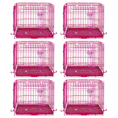 24-42" Collapsible Pink Dog Crate RED24-42