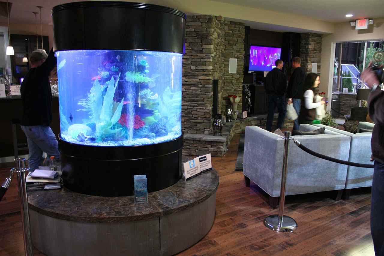 280g GLASS Cylinder Reef-Ready 48"x48"x36"H in Abyss Black Display Model