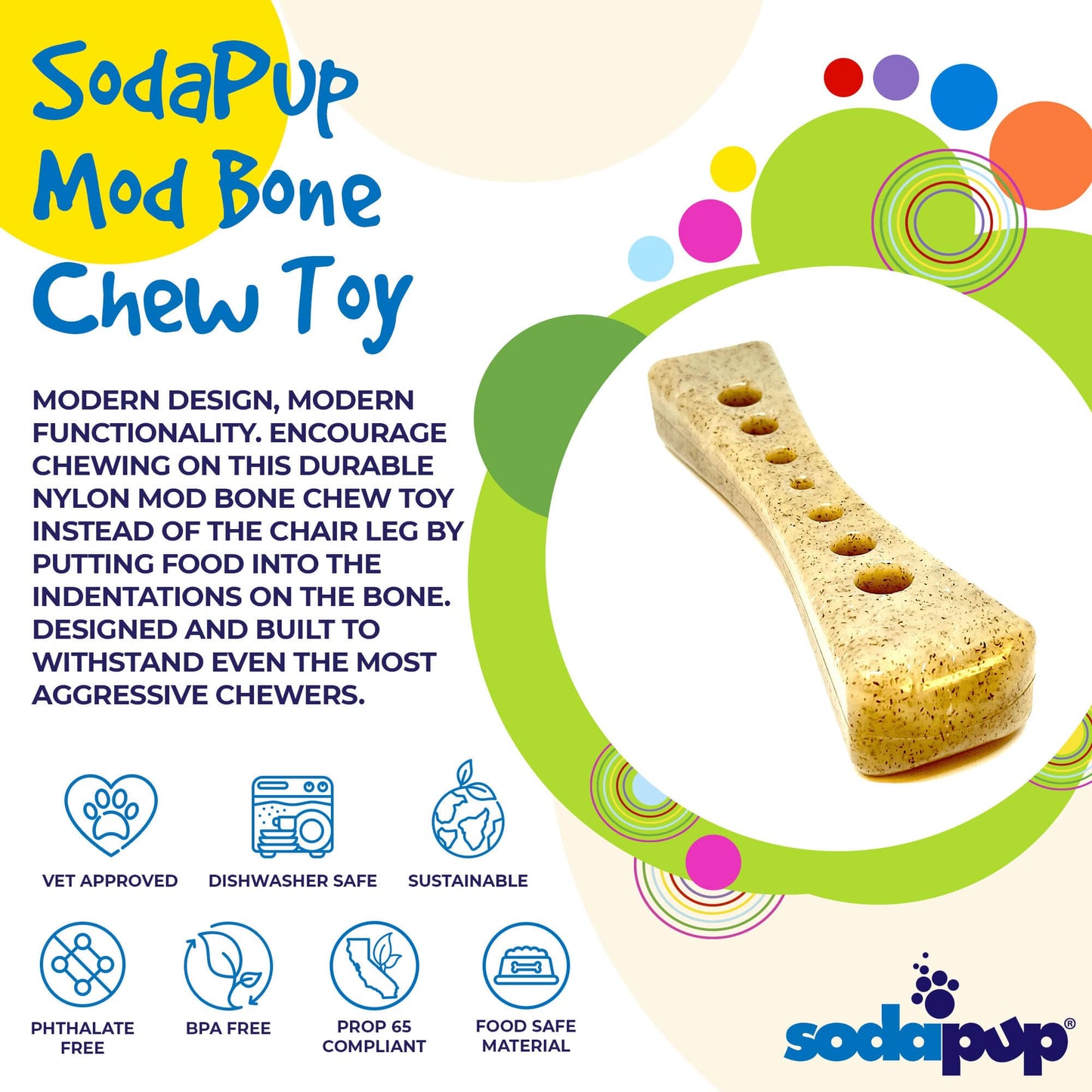 MOD Bone Nylon Dog Chew Toy for Aggressive Chewers | USA Made