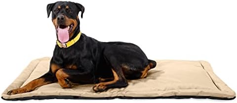 K9 Ballistics Tough Ripstop Dog Crate Pad - Durable, Machine Washable Kennel &amp; Travel Mat for Large Dogs, 41 x 27 Fits 42" Wire Crates, Obsidian Black
